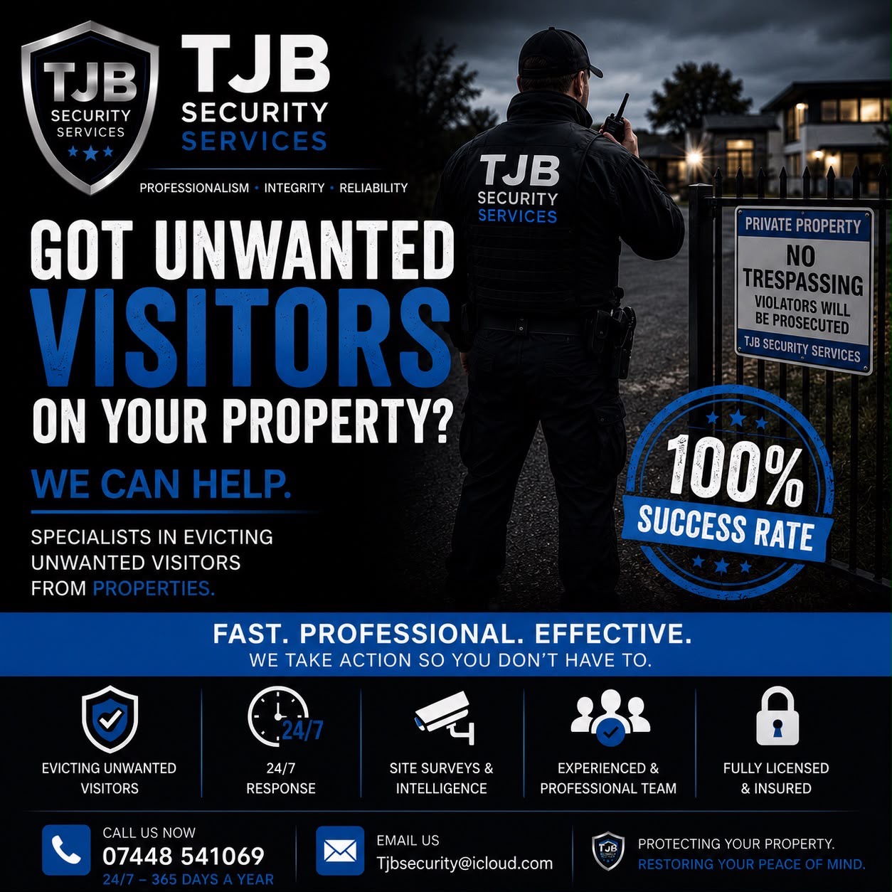 TJB Security Services unwanted visitor response
